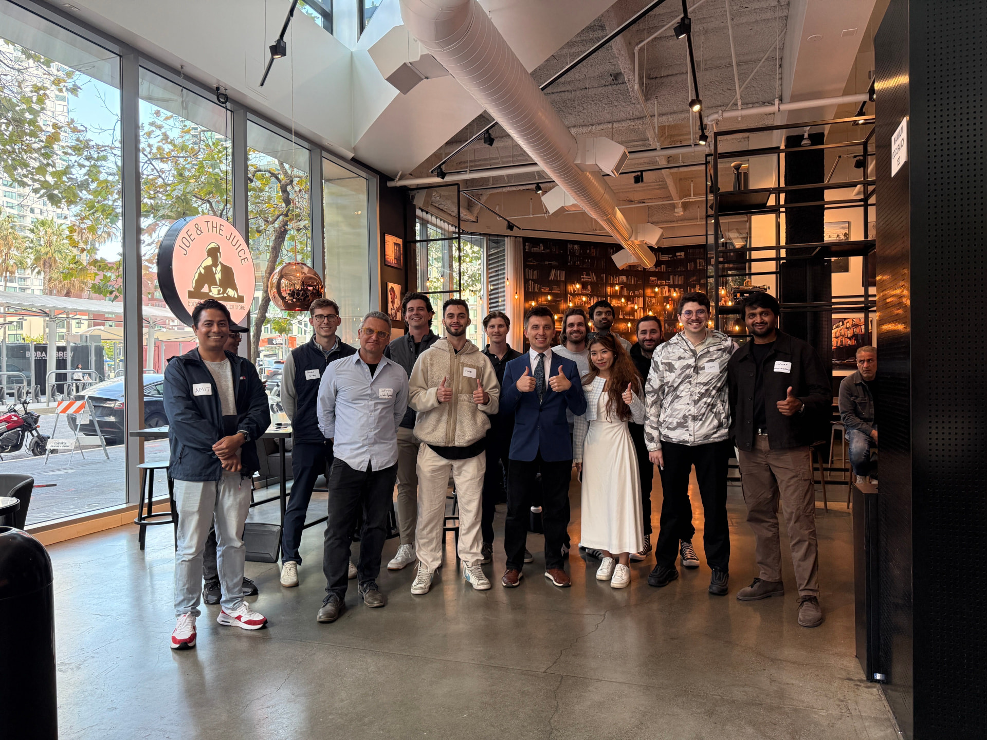 Founders gathered at Joe & The Juice San Francisco on August 7th